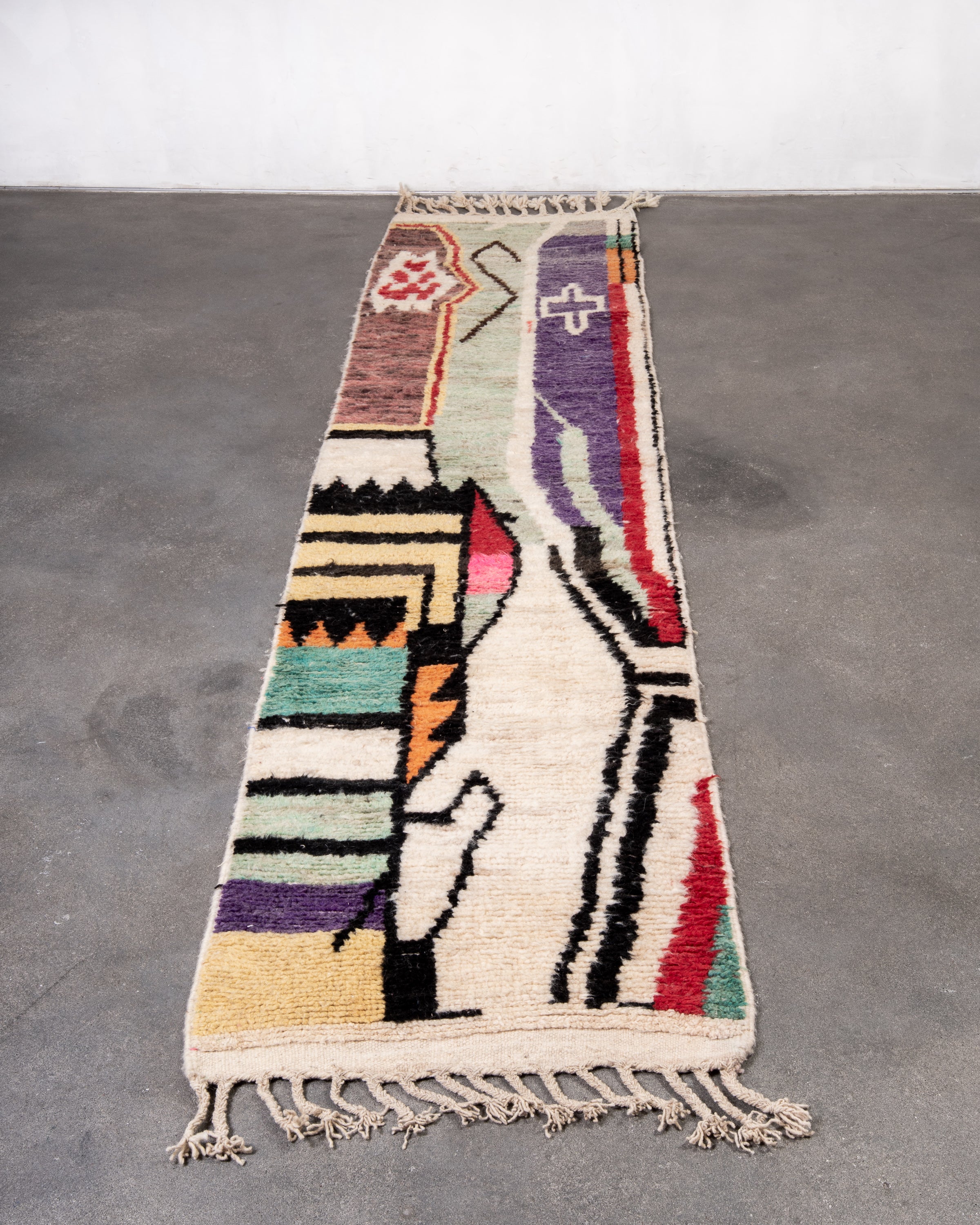 Modern designer handcrafted Berber rug from morocco Boujad with beautiful colors and patterns